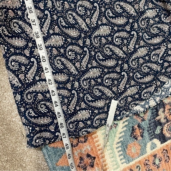 J. Crew 2 Ruffle Silk Slip Dress in Midnight Paisley Navy Ruffle Flounce Neck - Picture 10 of 12